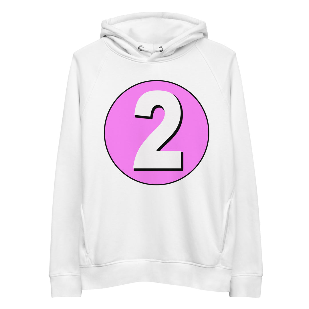 Unisex pullover hoodie: White on Pink 2