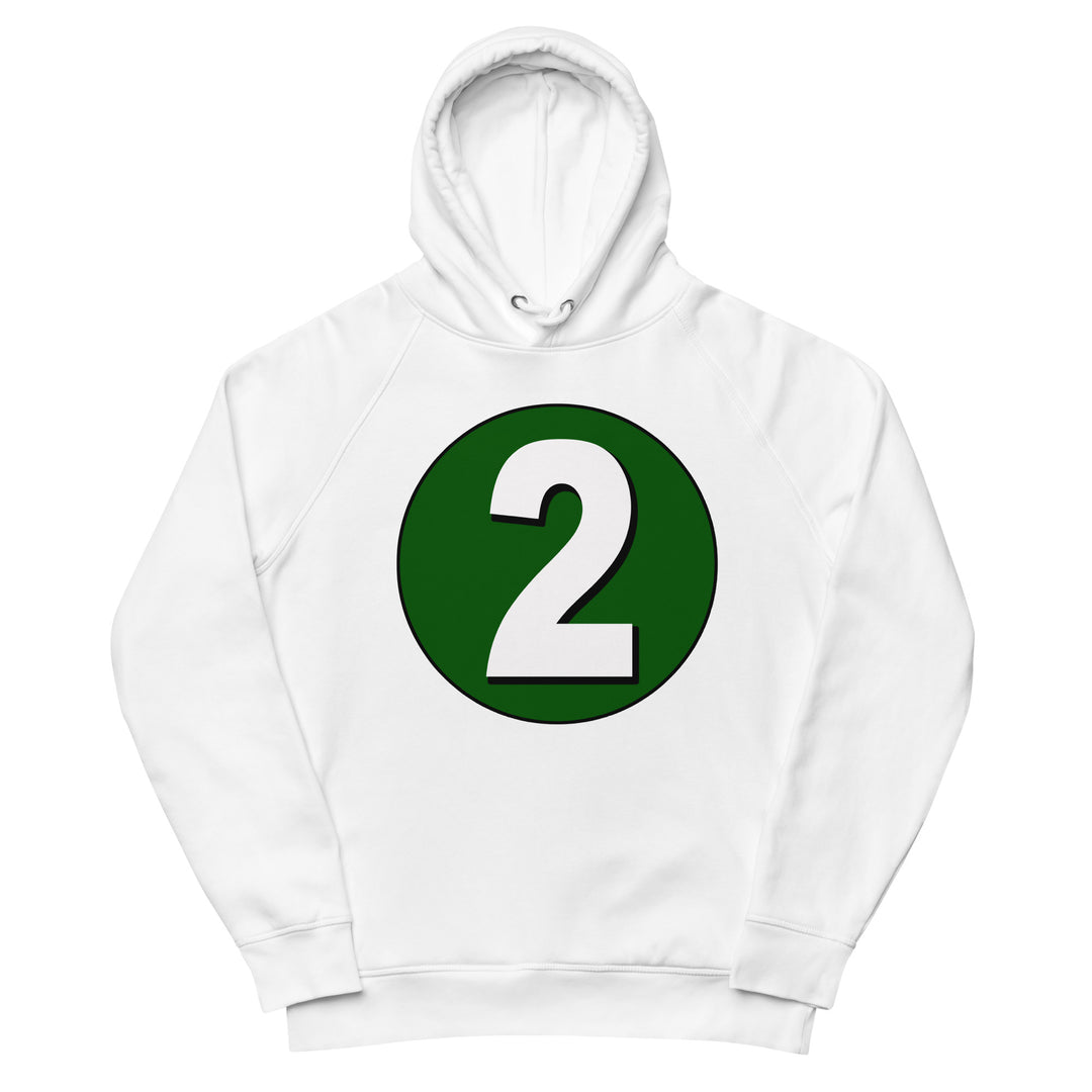 Unisex pullover hoodie: White on Hunter Green 2