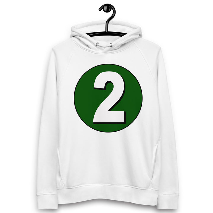 Unisex pullover hoodie: White on Hunter Green 2