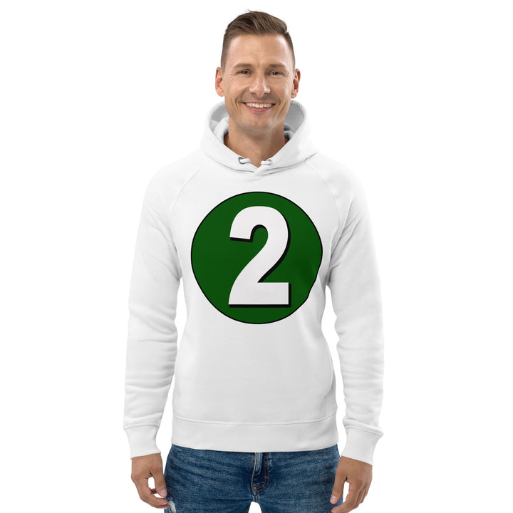 Unisex pullover hoodie: White on Hunter Green 2