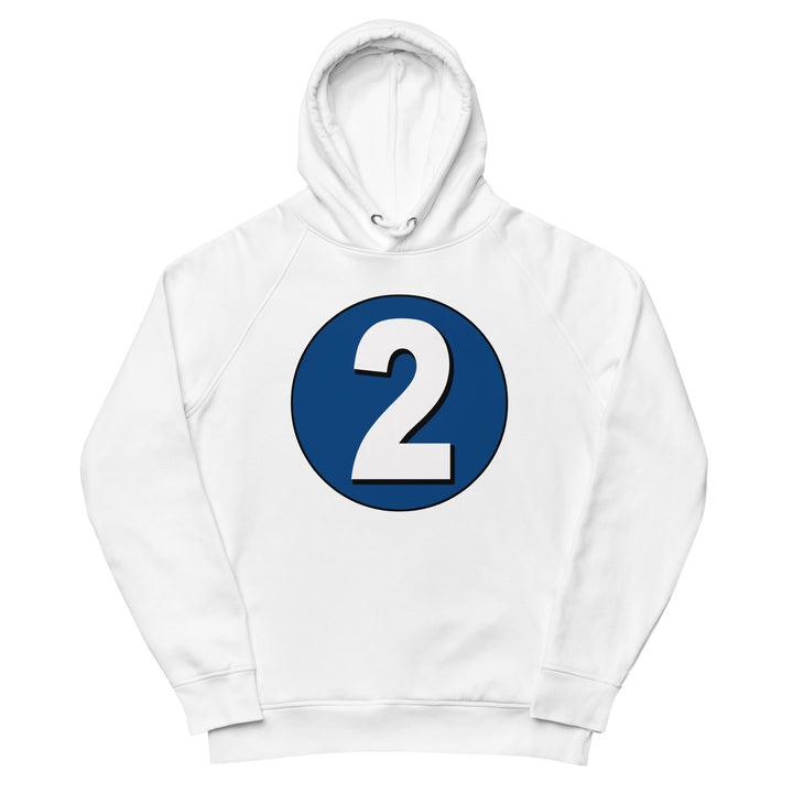 Unisex pullover hoodie: White on Navy Blue 2