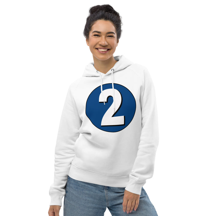 Unisex pullover hoodie: White on Navy Blue 2