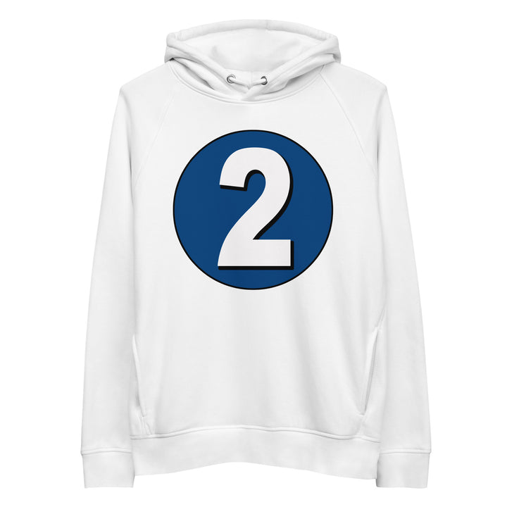 Unisex pullover hoodie: White on Navy Blue 2