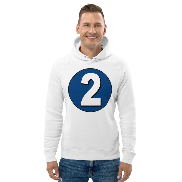 Unisex pullover hoodie: White on Navy Blue 2