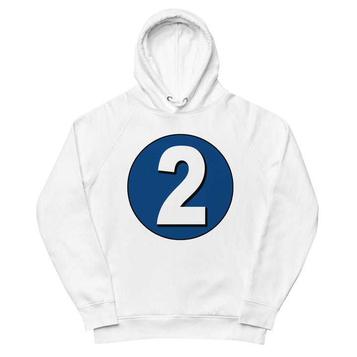 Unisex pullover hoodie: White on Navy Blue 2