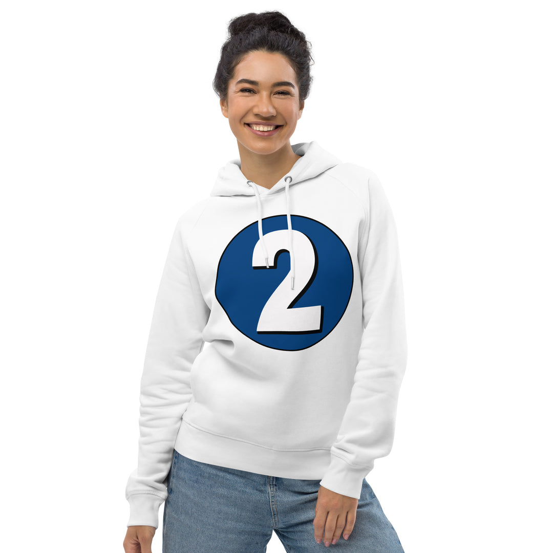 Unisex pullover hoodie: White on Navy Blue 2