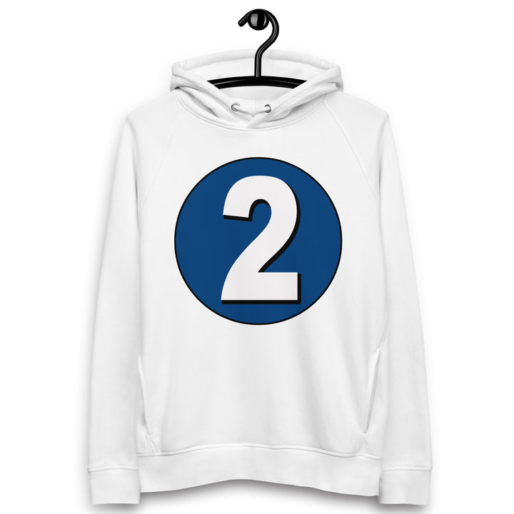 Unisex pullover hoodie: White on Navy Blue 2