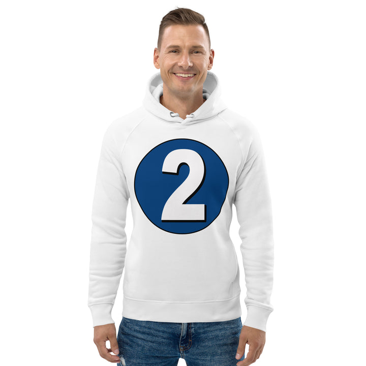 Unisex pullover hoodie: White on Navy Blue 2