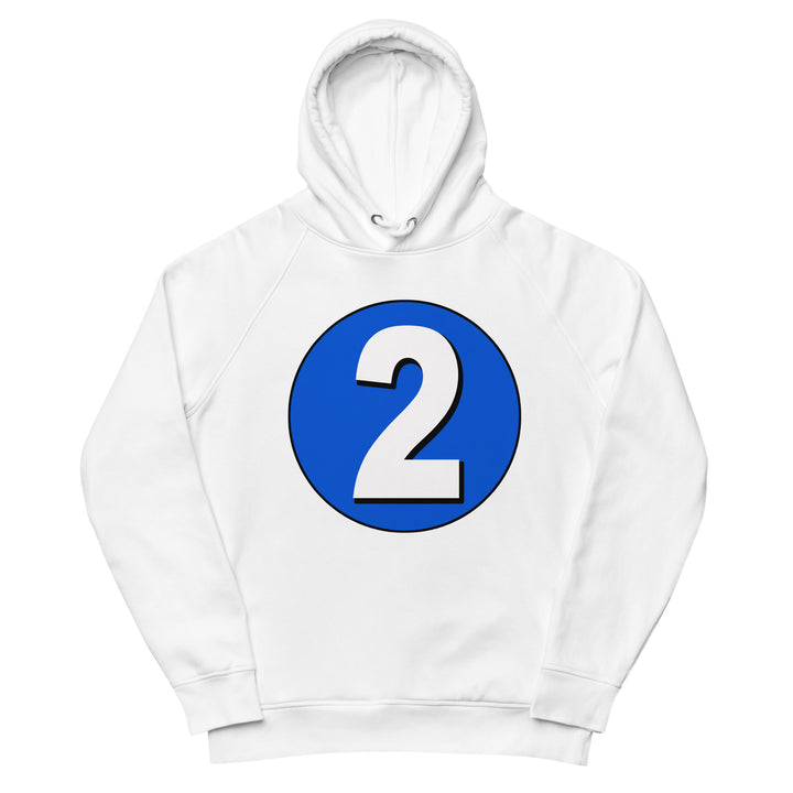 Unisex pullover hoodie: White on Periwinkle 2