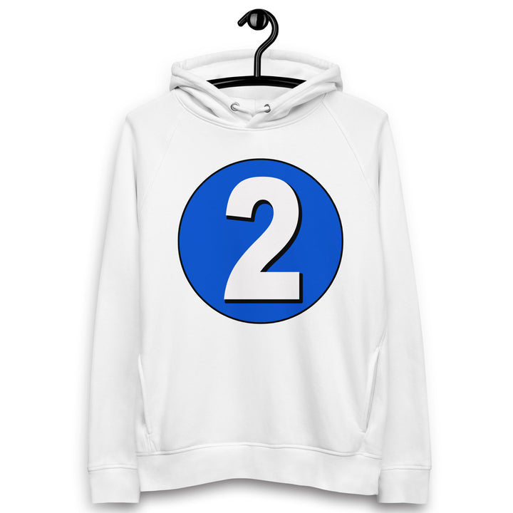 Unisex pullover hoodie: White on Periwinkle 2