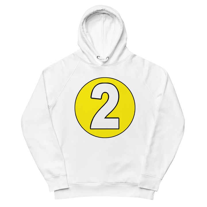 Unisex pullover hoodie: White on Yellow 2