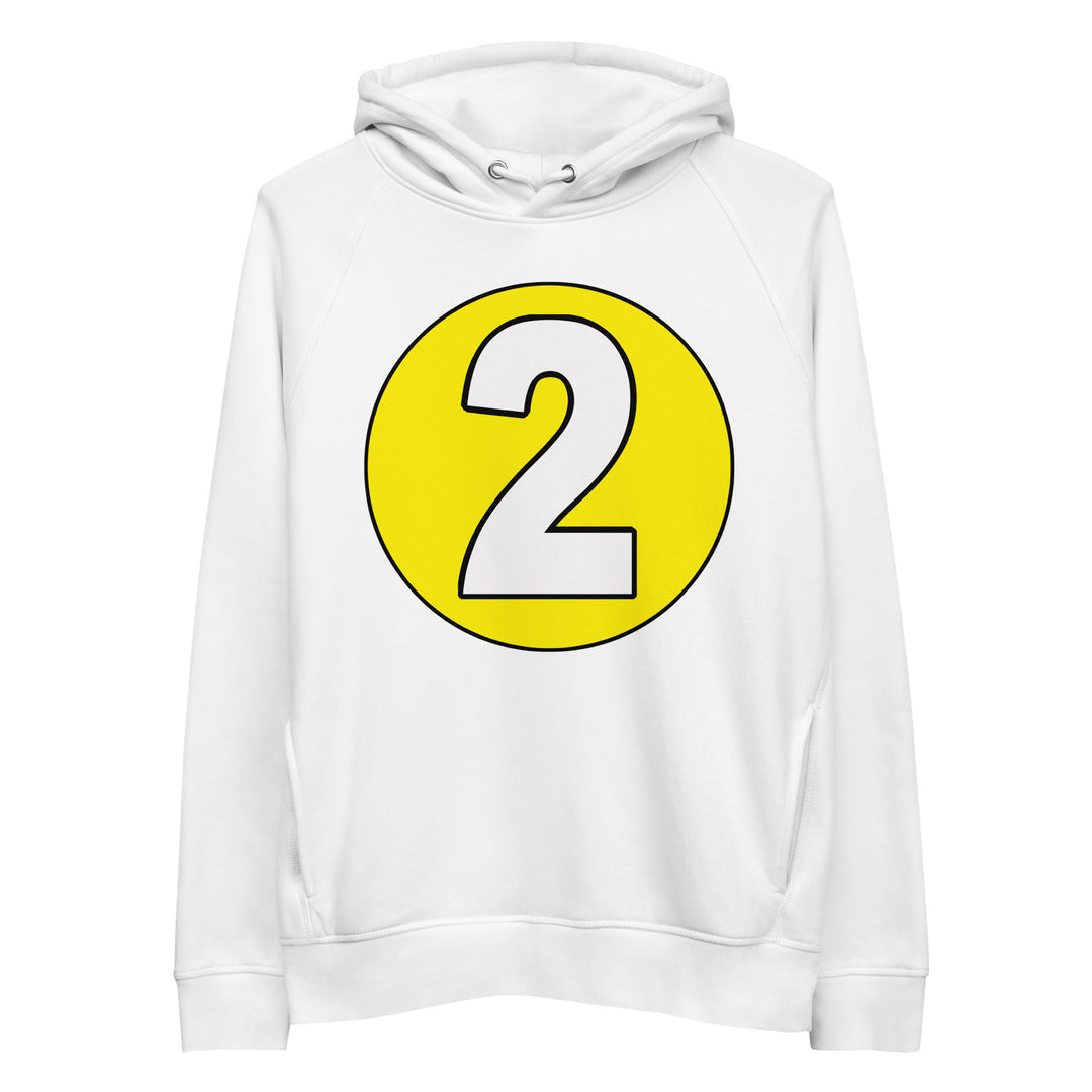 Unisex pullover hoodie: White on Yellow 2