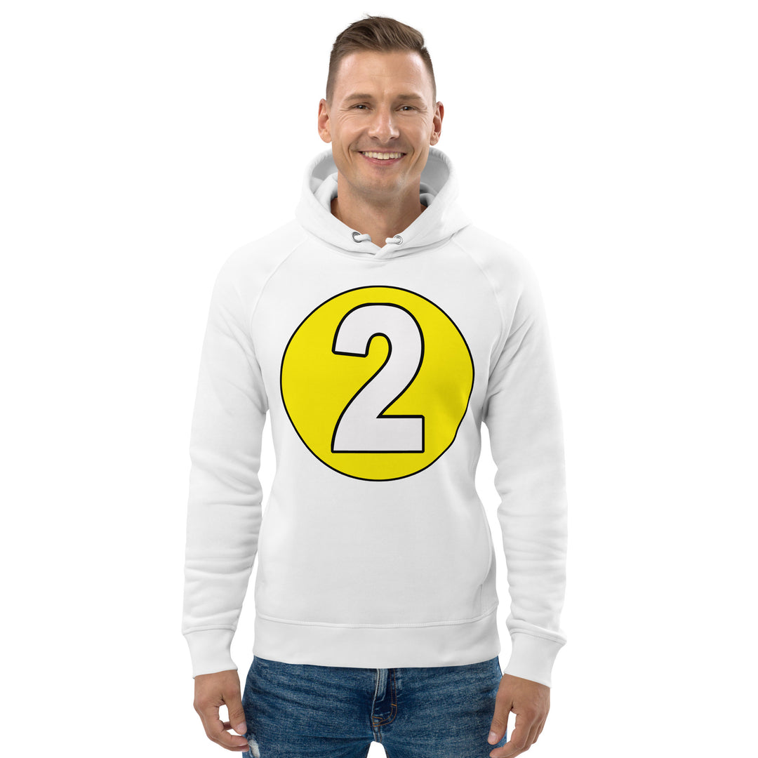 Unisex pullover hoodie: White on Yellow 2