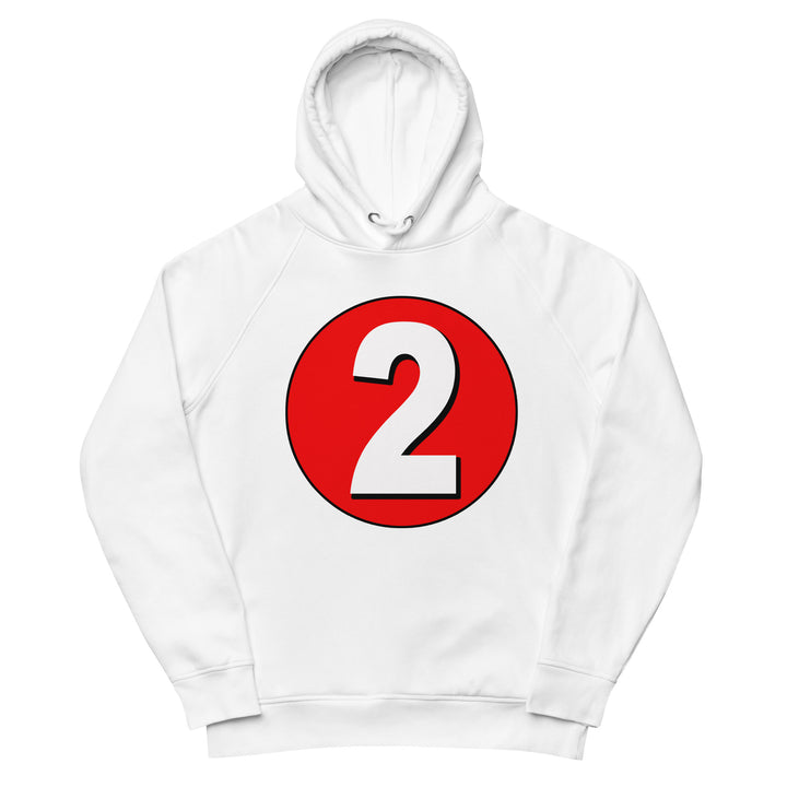 Unisex pullover hoodie: White on Red 2