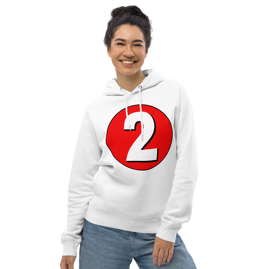 Unisex pullover hoodie: White on Red 2