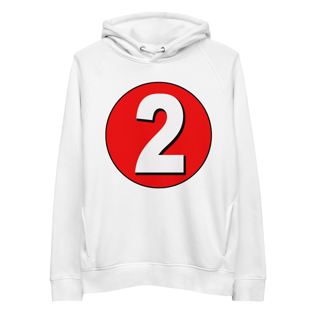 Unisex pullover hoodie: White on Red 2