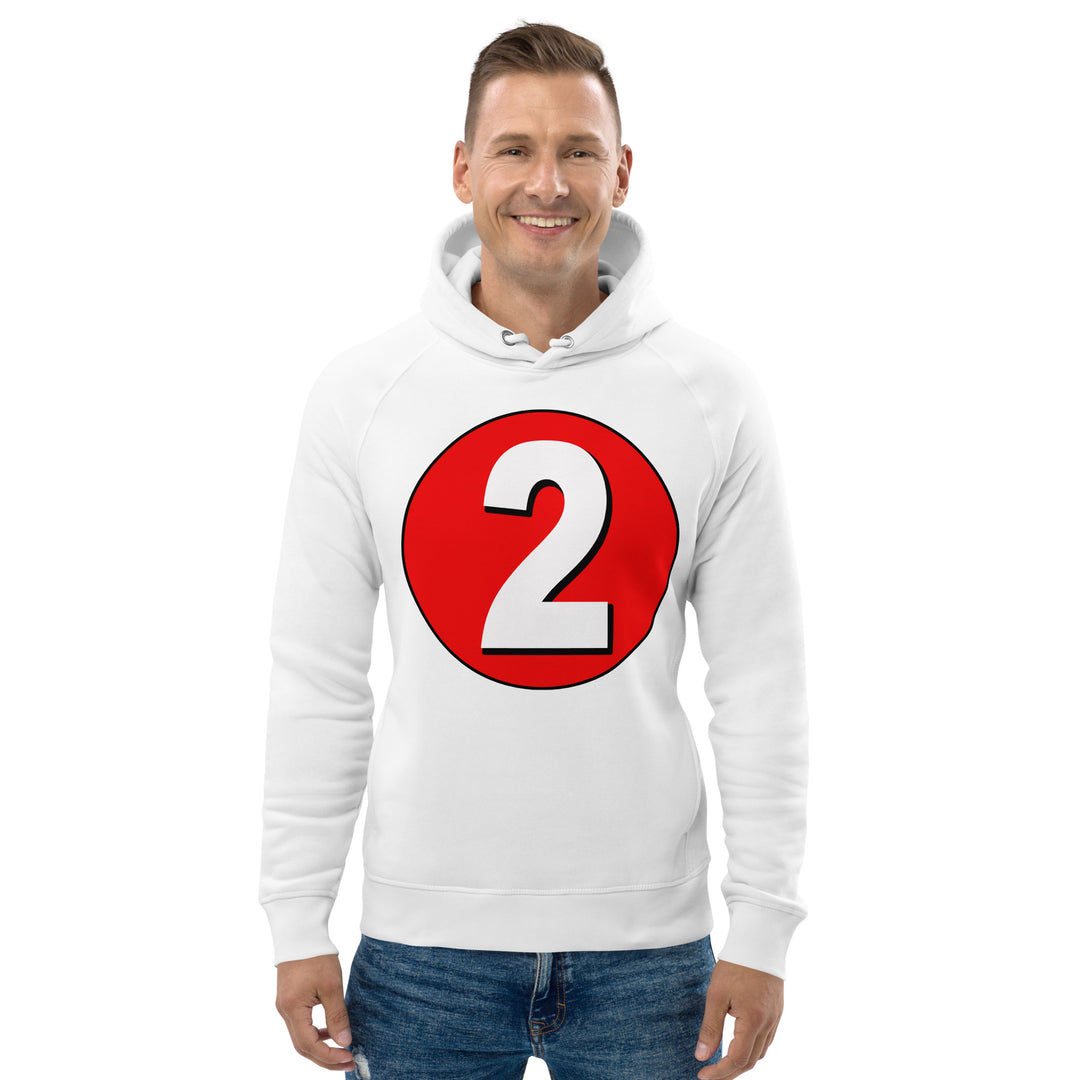 Unisex pullover hoodie: White on Red 2