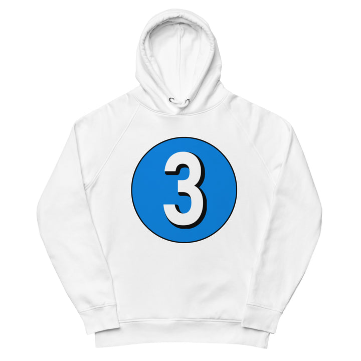 Unisex pullover hoodie: White on Blue 3