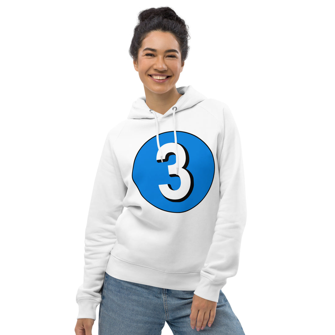 Unisex pullover hoodie: White on Blue 3