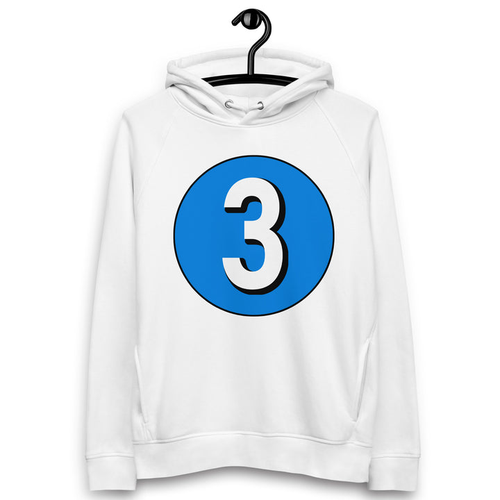 Unisex pullover hoodie: White on Blue 3