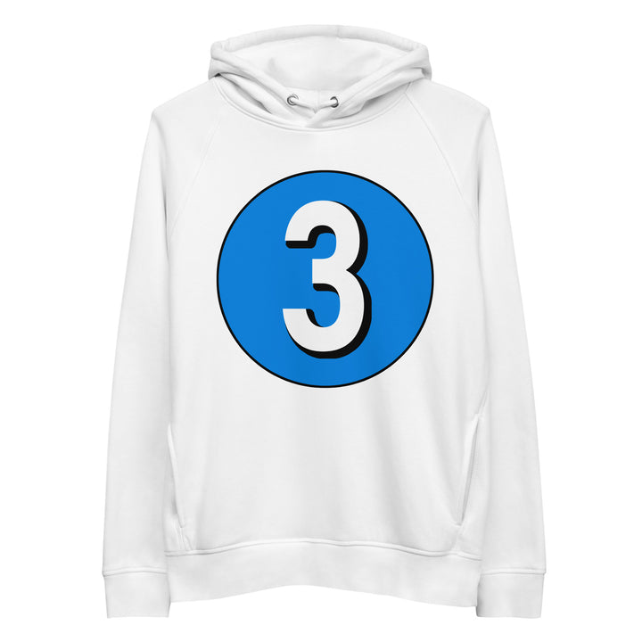 Unisex pullover hoodie: White on Blue 3