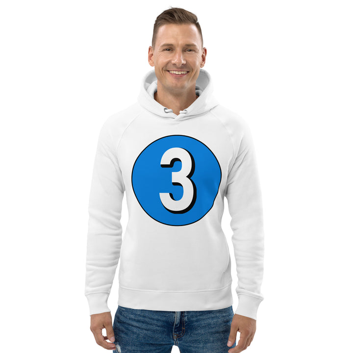 Unisex pullover hoodie: White on Blue 3