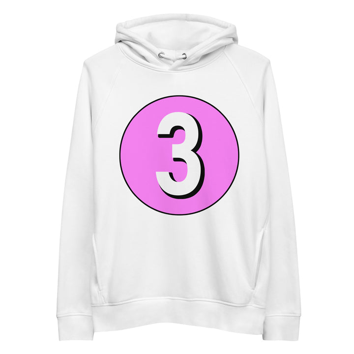 Unisex pullover hoodie: White on Pink 3