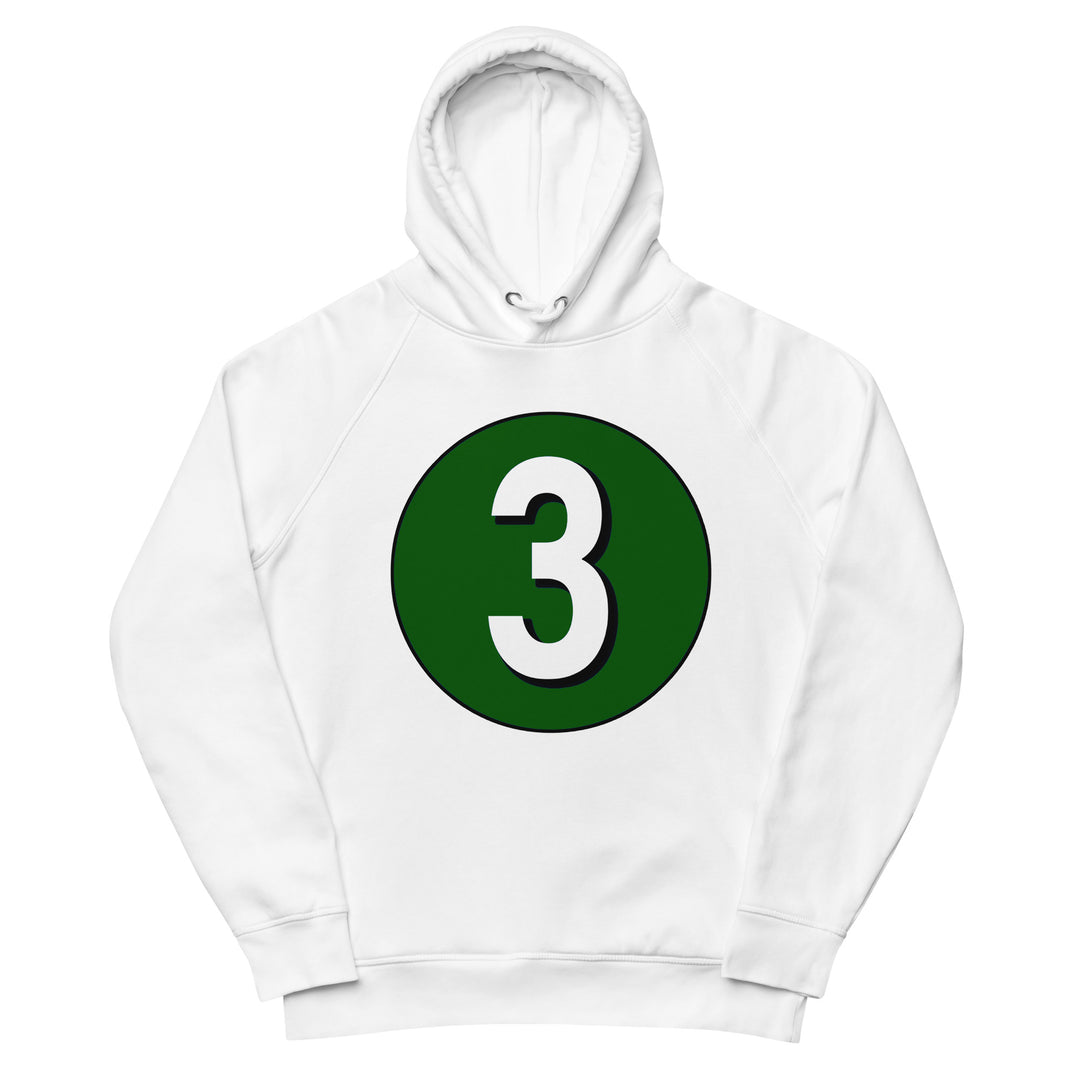 Unisex pullover hoodie: White on Hunter Green 3