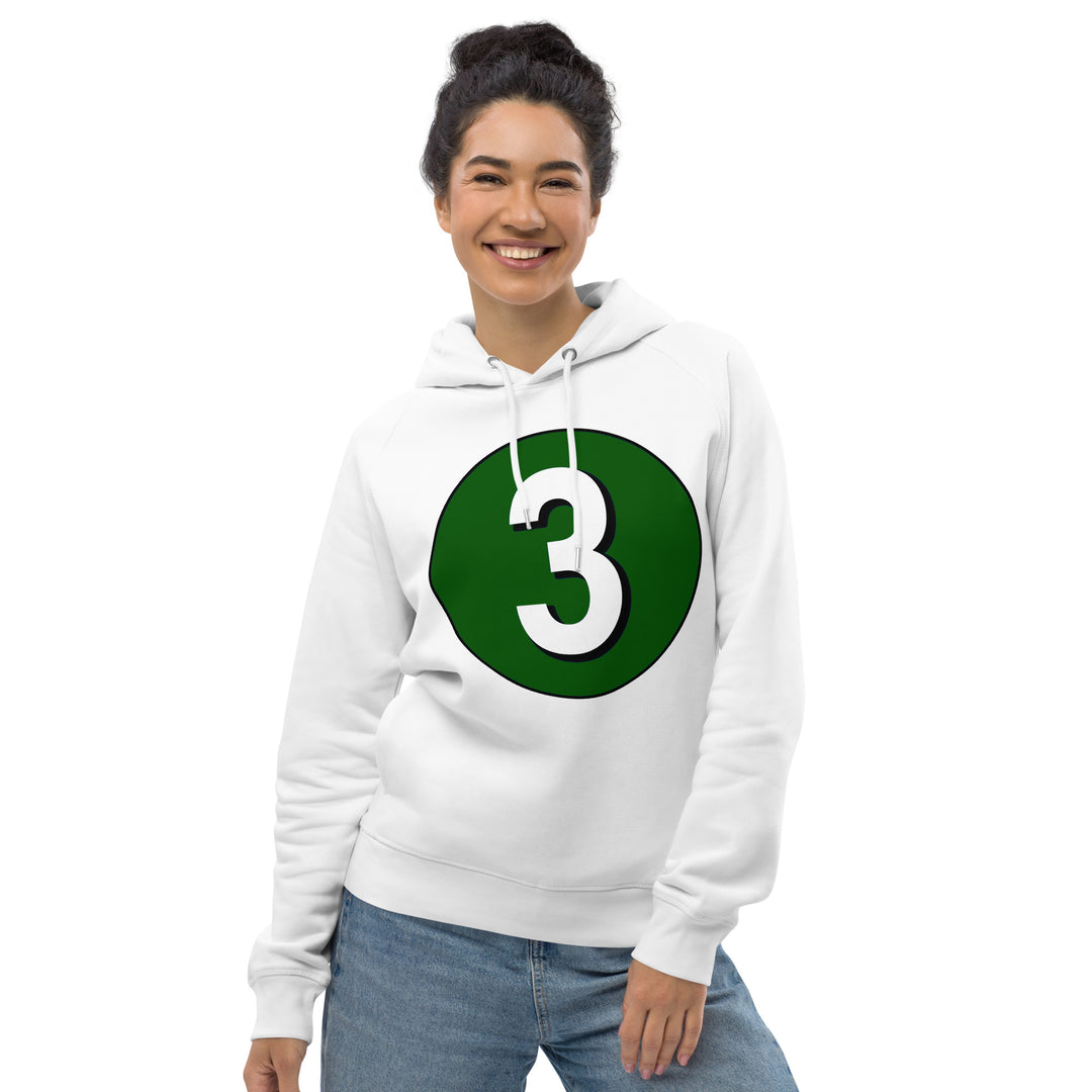 Unisex pullover hoodie: White on Hunter Green 3