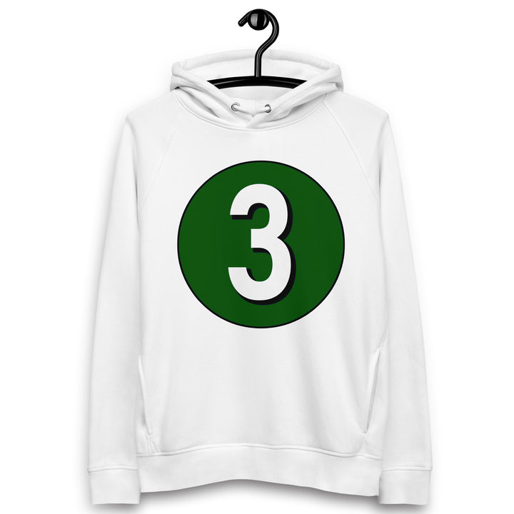 Unisex pullover hoodie: White on Hunter Green 3