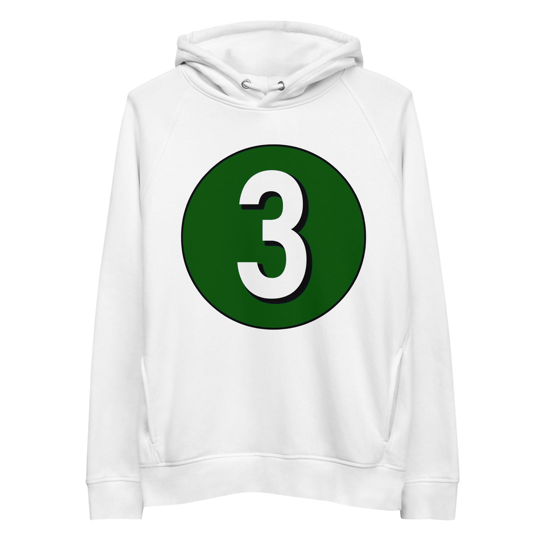 Unisex pullover hoodie: White on Hunter Green 3