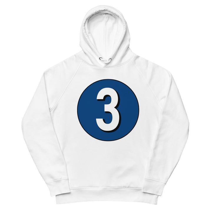 Unisex pullover hoodie: White on Navy Blue 3