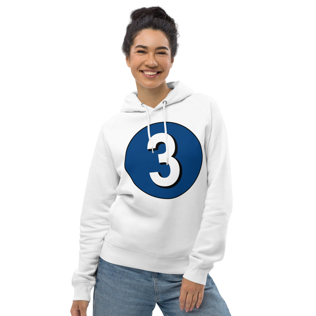 Unisex pullover hoodie: White on Navy Blue 3