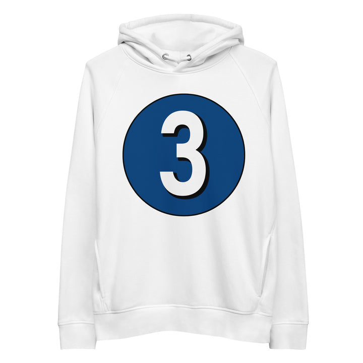 Unisex pullover hoodie: White on Navy Blue 3