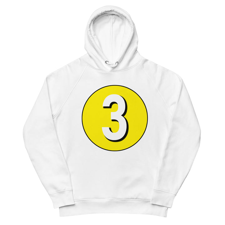 Unisex pullover hoodie: White on Yellow 3