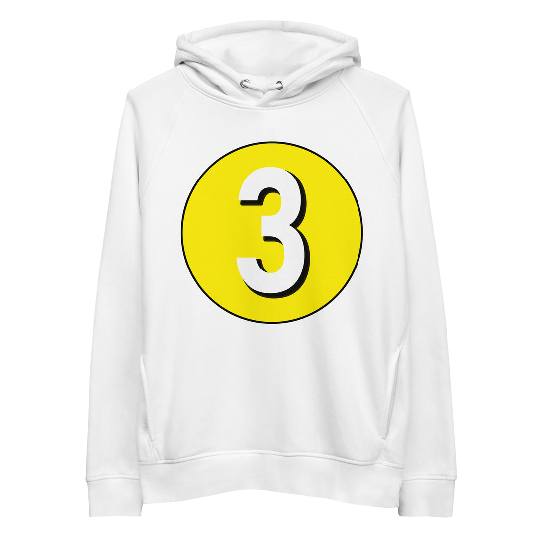 Unisex pullover hoodie: White on Yellow 3