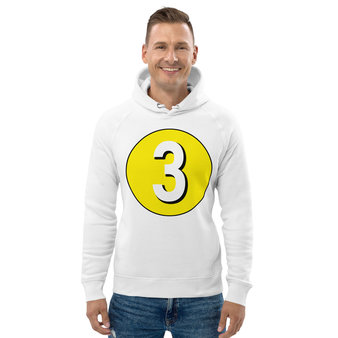 Unisex pullover hoodie: White on Yellow 3