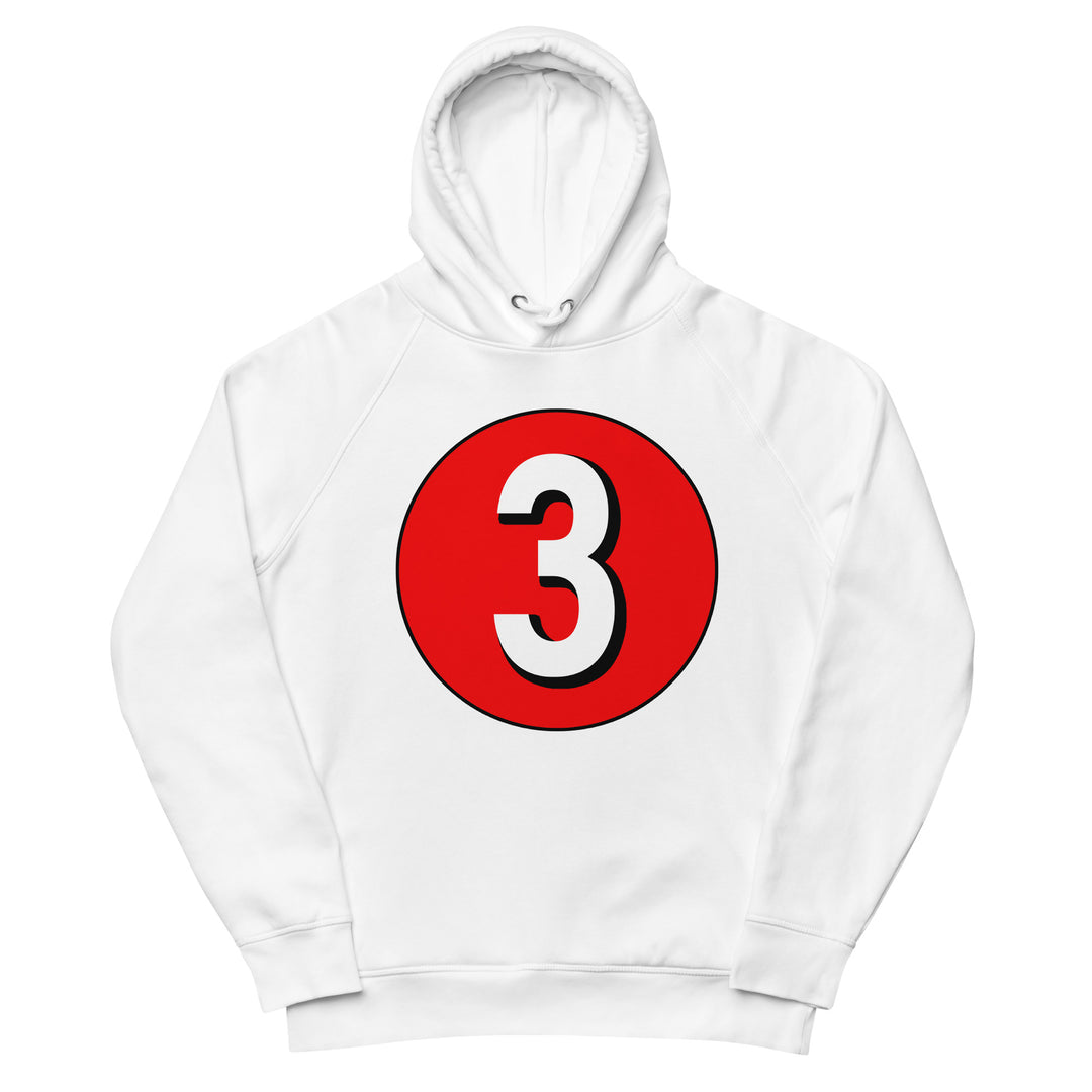 Unisex pullover hoodie: White on Red 3