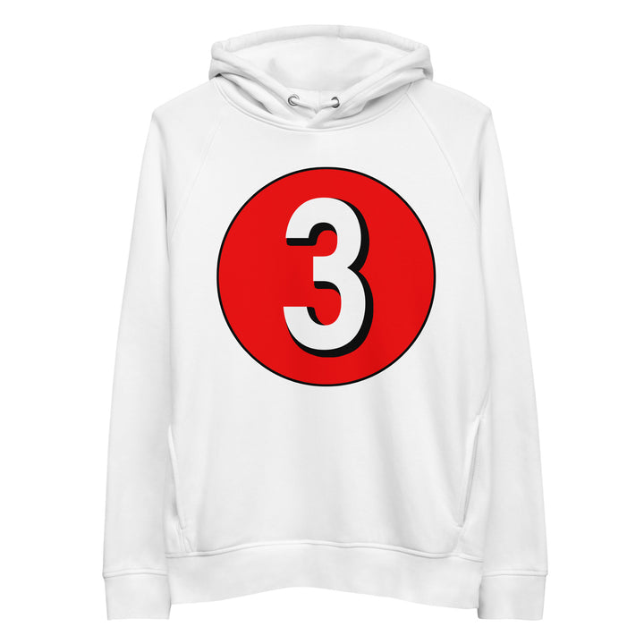 Unisex pullover hoodie: White on Red 3