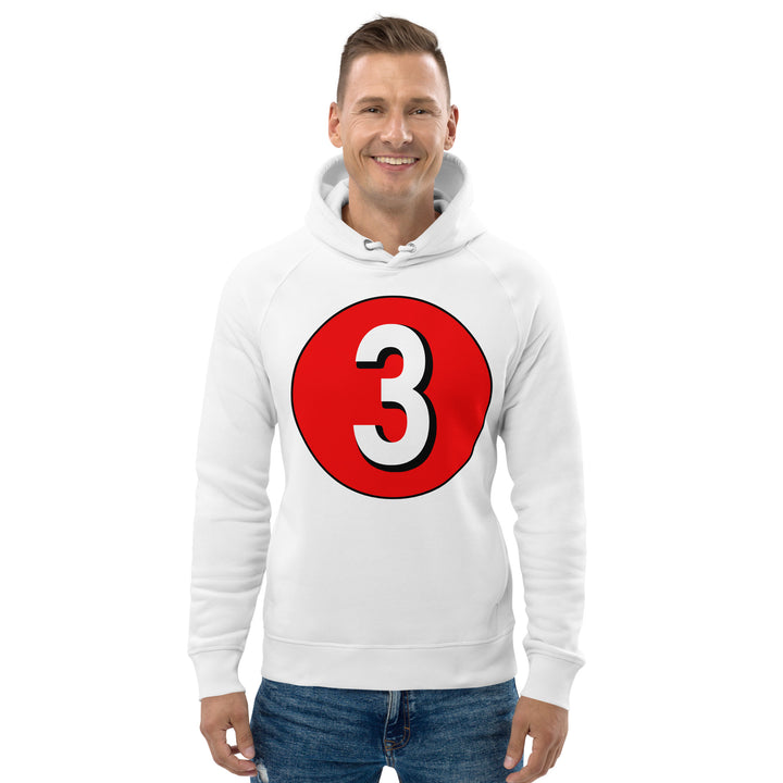 Unisex pullover hoodie: White on Red 3