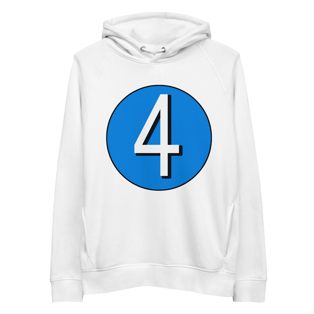 Unisex pullover hoodie: White on Blue 4