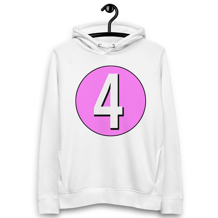 Unisex pullover hoodie: White on Pink 4