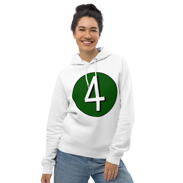 Unisex pullover hoodie: White on Hunter Green 4