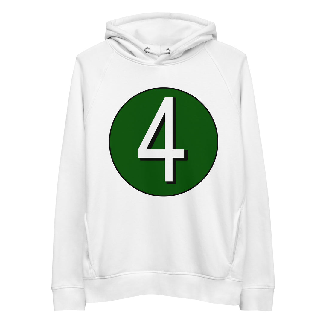 Unisex pullover hoodie: White on Hunter Green 4