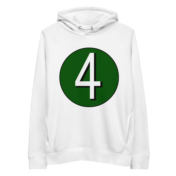 Unisex pullover hoodie: White on Hunter Green 4