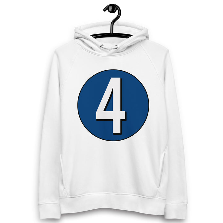 Unisex pullover hoodie: White on Navy Blue 4