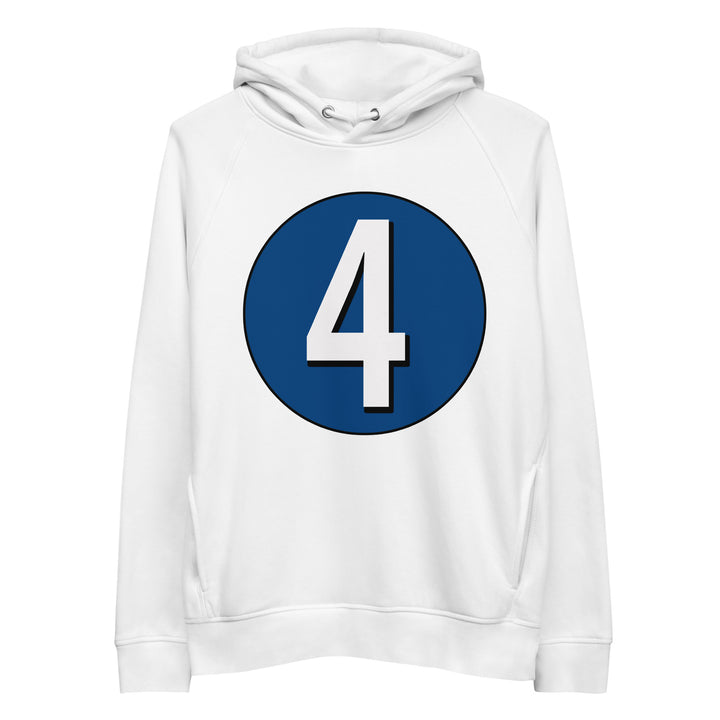 Unisex pullover hoodie: White on Navy Blue 4