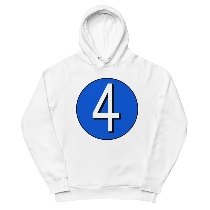 Unisex pullover hoodie: White on Periwinkle 4