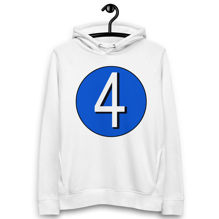 Unisex pullover hoodie: White on Periwinkle 4