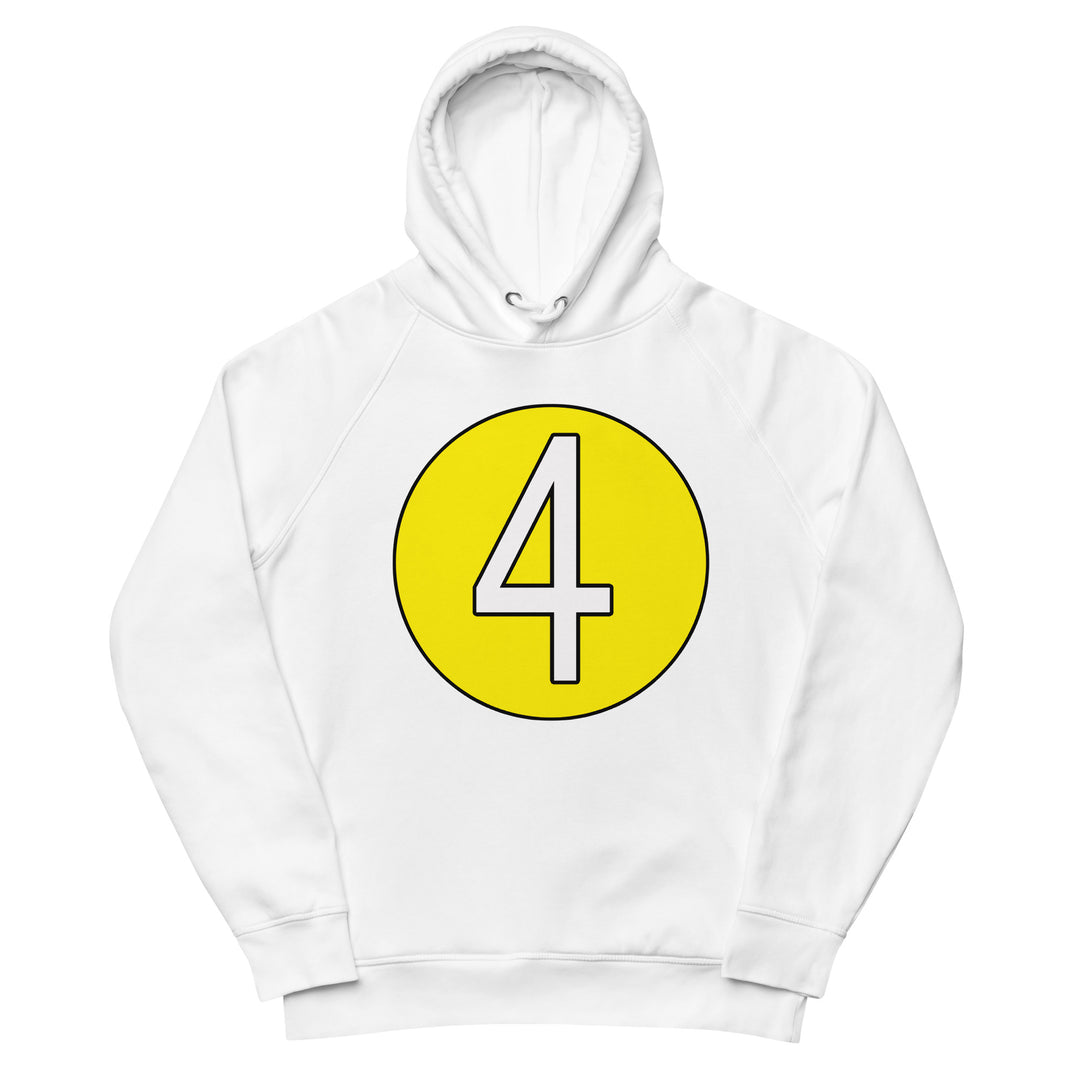 Unisex pullover hoodie: White on Yellow 4